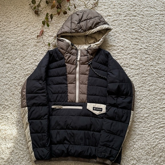 Columbia Black Brown Colorblock Anorak Jacket - Picture 2 of 10